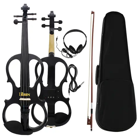 IRIN 4/4 Electric Violin Silent Electric Fiddle Maple Body  Professional Stringed Instrument with Case Bow Cable Headphone