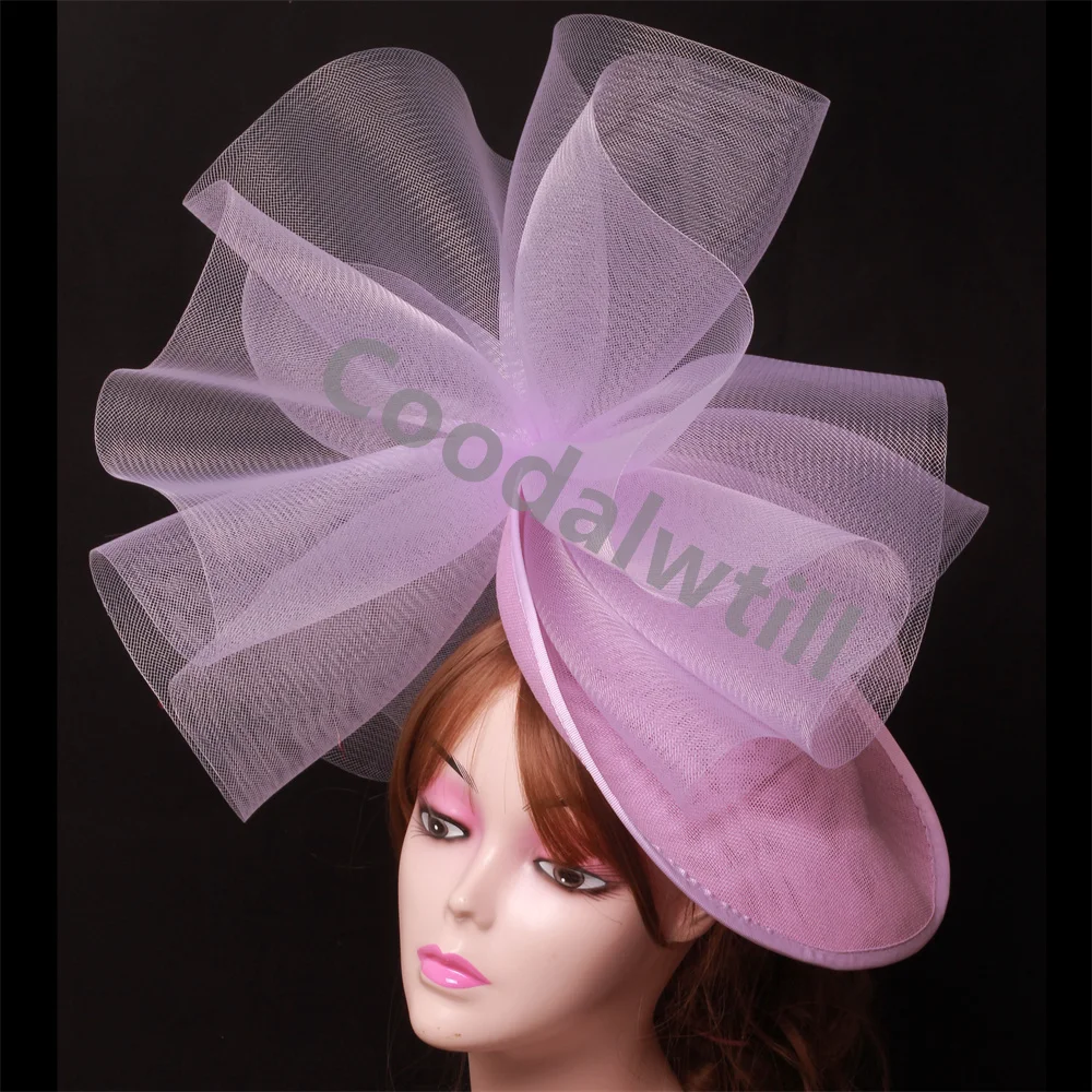 

Big Derby Mesh Fascinator Hats Headband Women Party Dinner Headpiece Bride Veils Wedding Millinery Cap Ladies Church Accessories