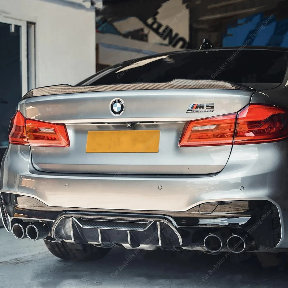 

For BMW G30 G31 Gloss Black Carbon Compitition Rear Diffuser 520i 530i 530d 540i 540d M Pack Rear Bumper Lip 2017-2023 Bodykits