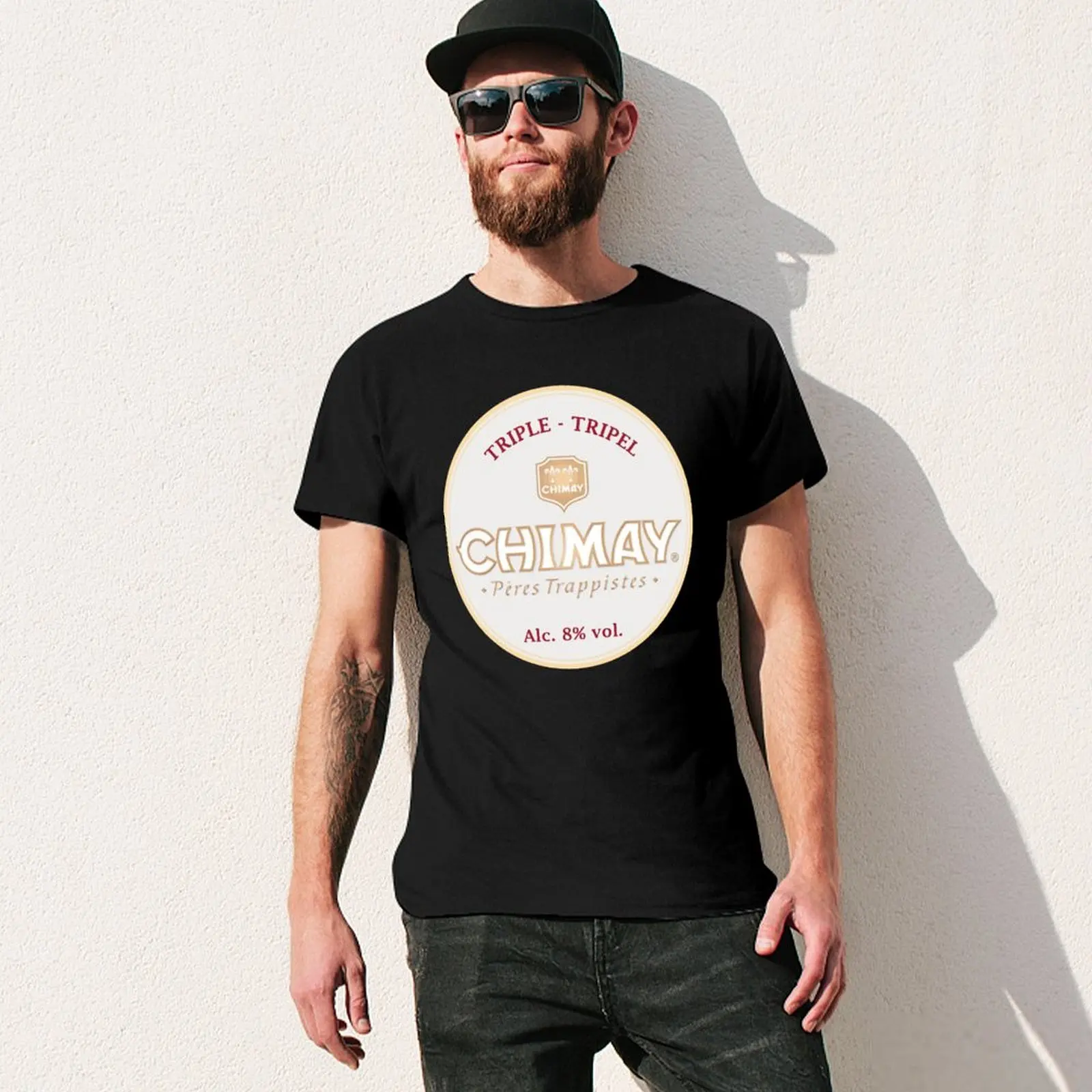 drinks to relax at night Chimay T-Shirt Worker Basic Short Sleeve Tee - view 3