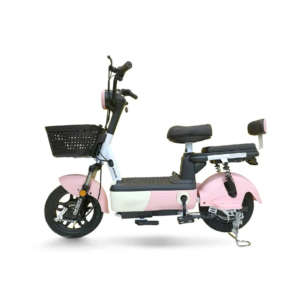 Electric Two-wheeler Cheap 350W Electric Bicycle Step Through Electric City Ebike Scooter With Pedal image 4