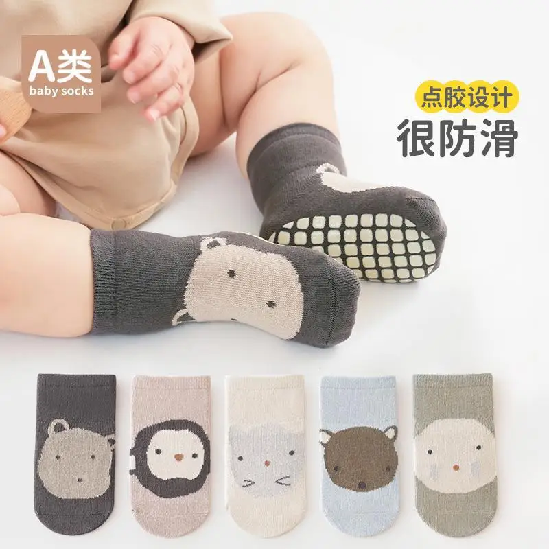 

1 Pair Infant Newborn Baby Anti-Slip cotton Socks For Girls and Boys Accessories Toddler Cute Cartoon Floor Stockings 2024