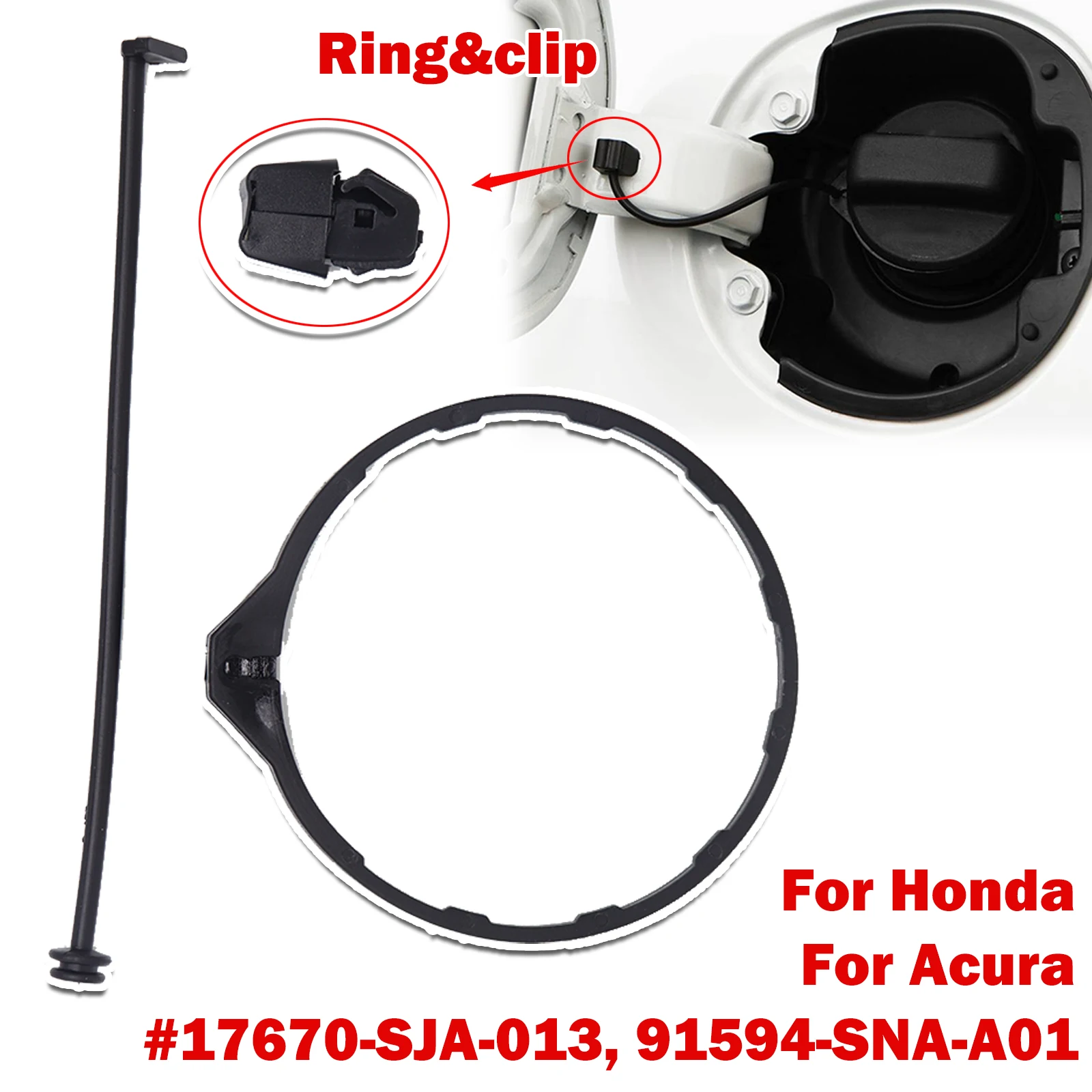 

For Honda Civic CRV Accord Jazz City Odysse Car Petrol Diesel Oil Fuel Cap Tank Cover Line with Clip 91594SNAA01 17670SJA013