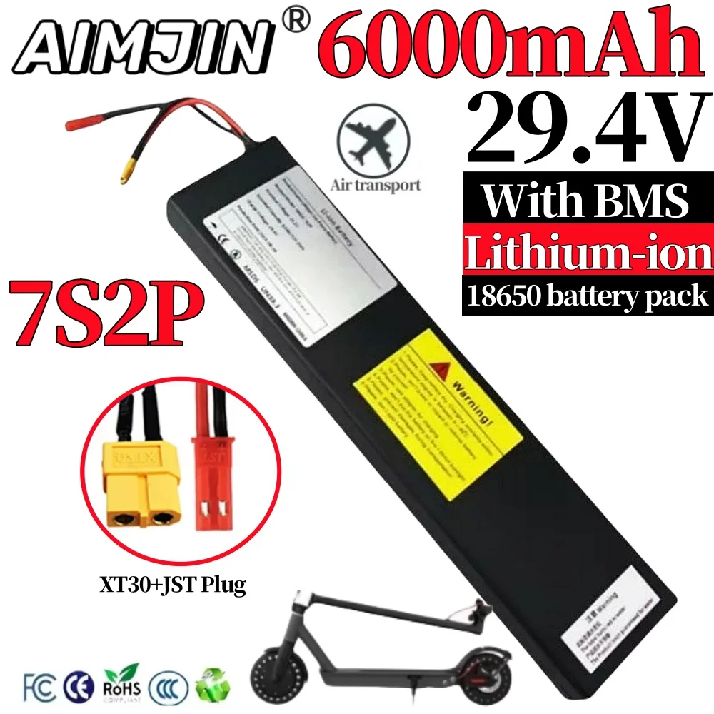 

2024 brand new 7s2p 29.4V 6000mAh 18650 Lithium Ion Battery pack/Rechargeable battery/for 29.4V Electric Scooter Battery