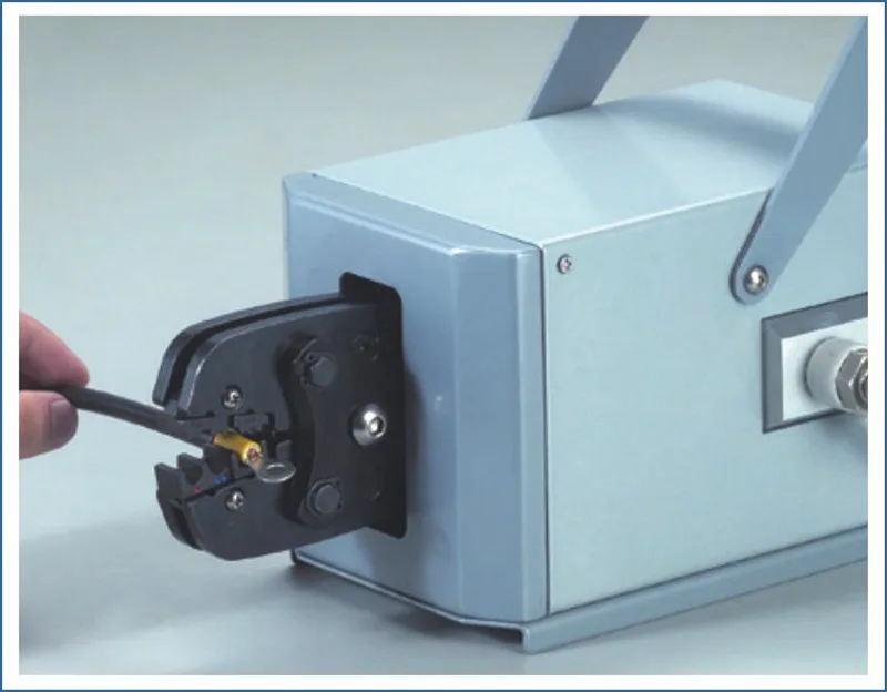 Air terminal crimping machine, pneumatic crimping tool, Coaxial cable manufacturing equipment for different cable lugs