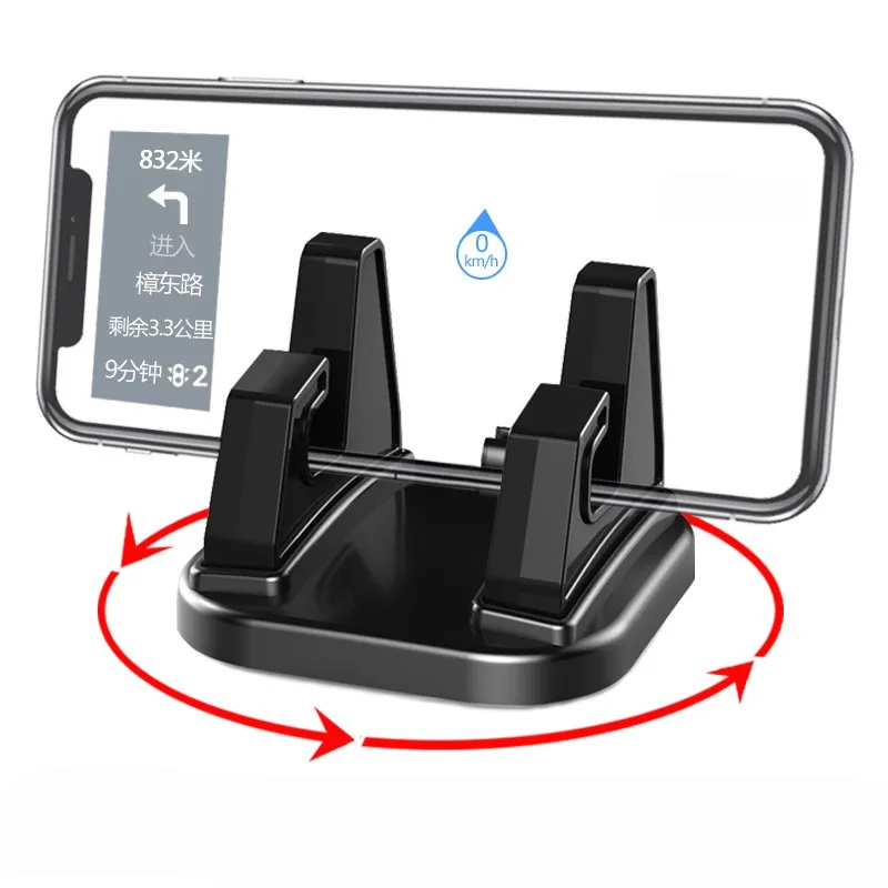 Soporte de teléfono giratorio de 360 grados para coche, soporte de silicona para salpicadero, GPS, estable