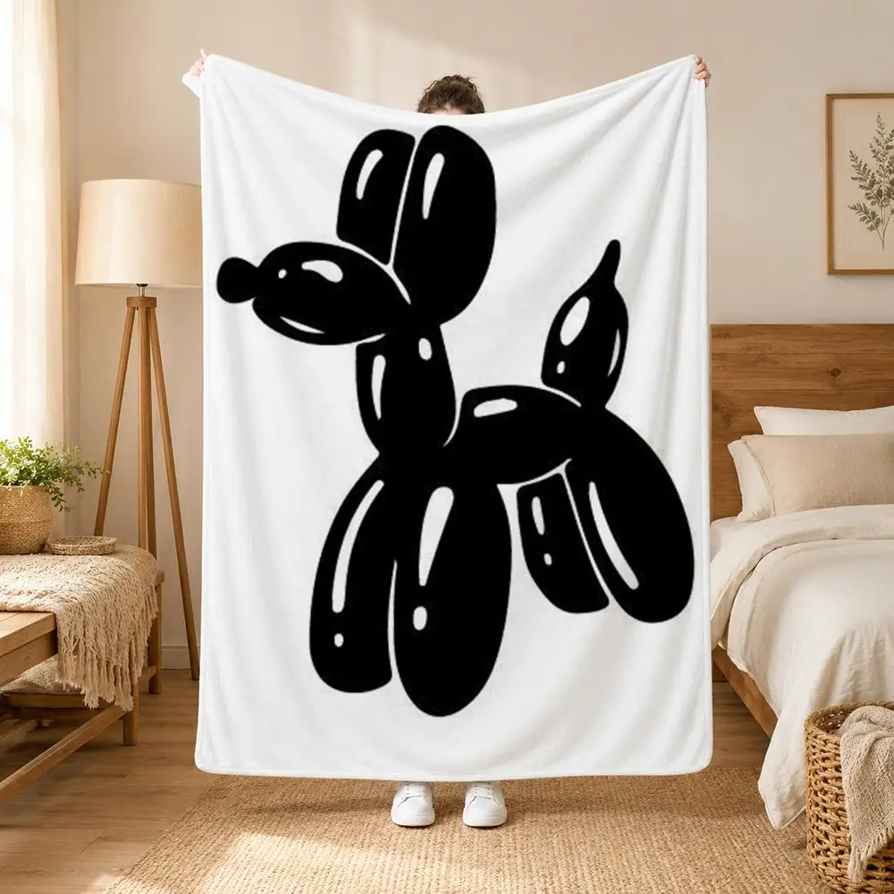 Black and white billiard cat record player Throw Cozy Summer Nap Flannel Blanket Soft Throw for Office, Couch, Travel & Bed
