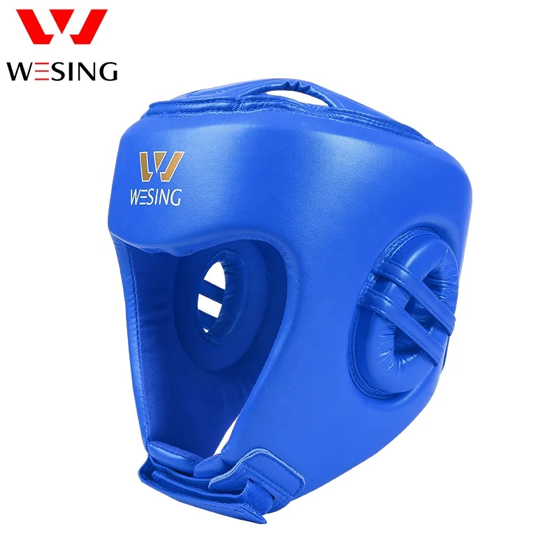 IWUF Approved Wushu Sanda Sparring Headgear Pu Leather Martial Arts Competition Head Guard