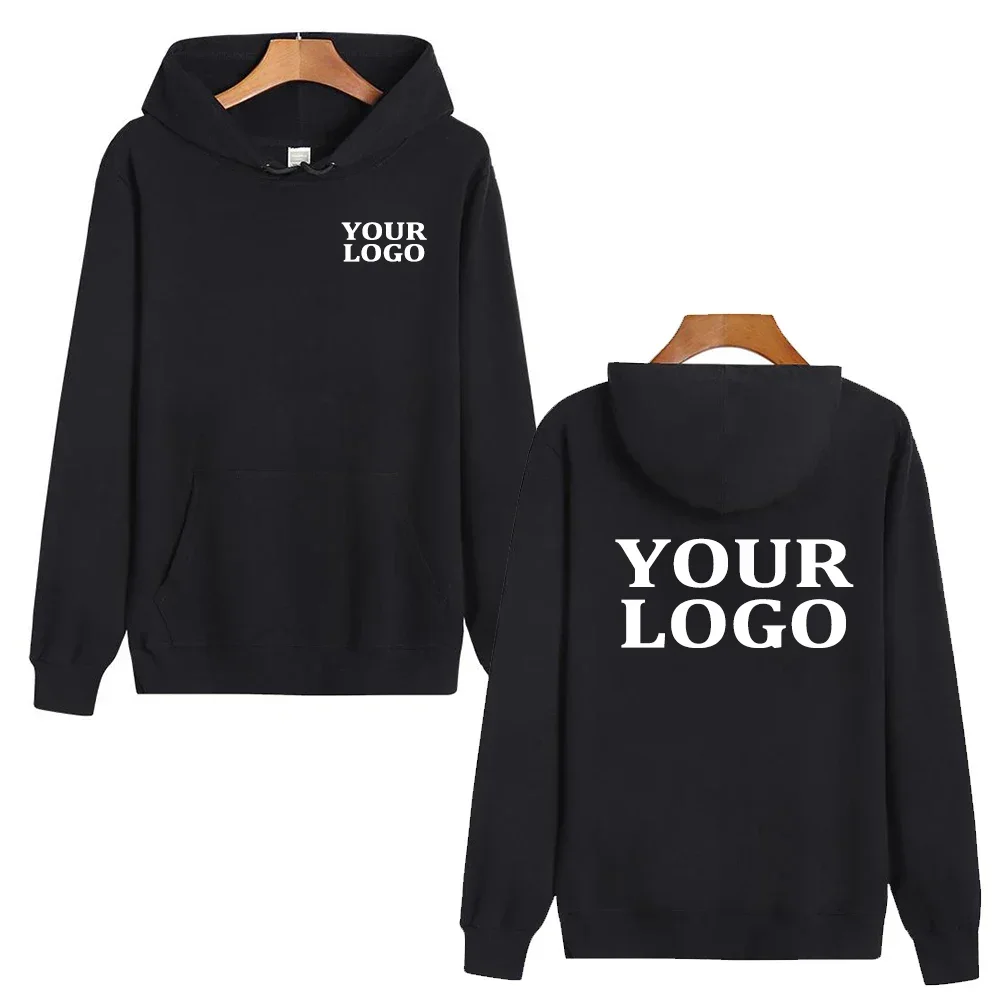 Men's and Women's Custom Logo Printed Hooded Sweatshirt - Long Sleeve Pullover Sweatshirt - Casual Sports Top