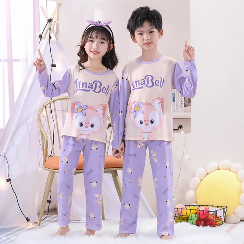 Children's Pajama Set Spring and Autumn New Home Furnishings for Boys and Girls Two Piece Set With Air Conditioning