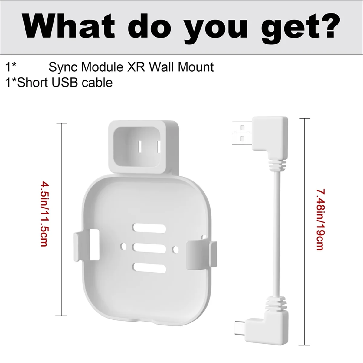 Soporte de pared A71Z para sincronizador de soporte XR, soporte de almacenamiento de suspensión de enchufe de sincronizador estándar USB
