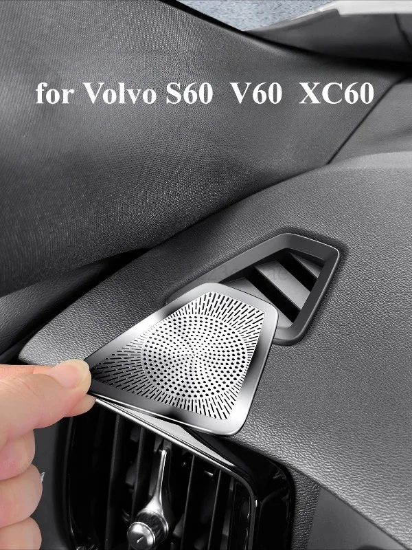 L-LHD Stainless Steel Air Vent Outlet Trim Cover Dashboard Dust Protector for Volvo S60 V60 XC60 Car Interior Accessories