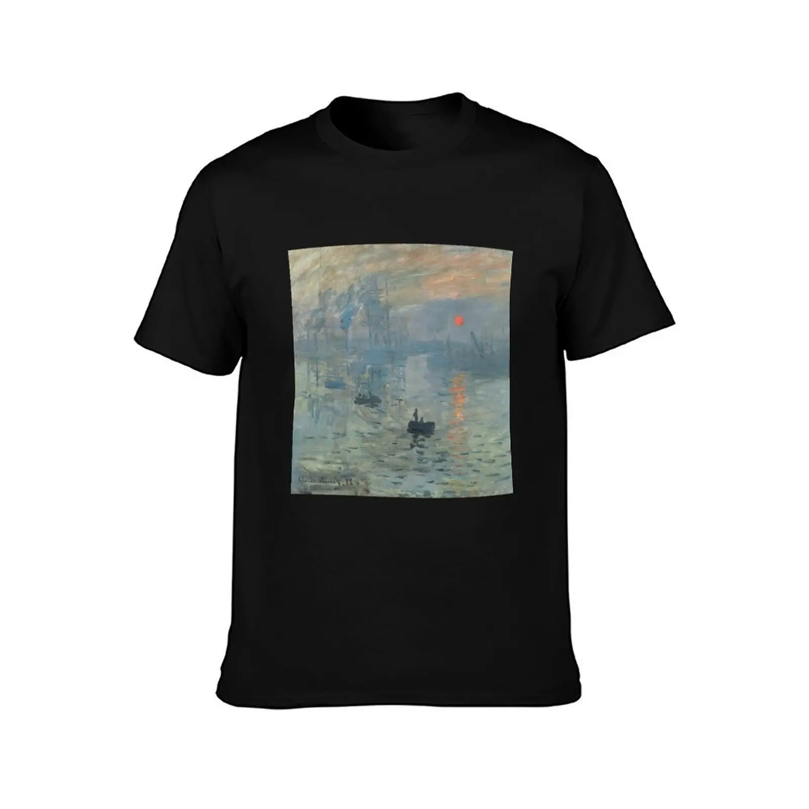 Monet Impression Sunrise Fine Art T-Shirt Casual Daily Wear Short Sleeve Top