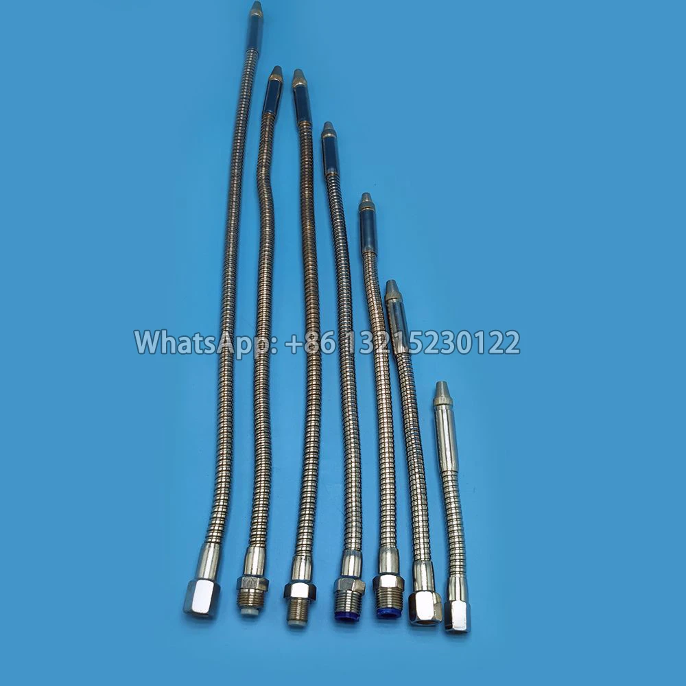 1/2 3/8 1/4 Inch Metal Flexible Water Oil Cooling Tube Pipe 400mm with Round Head Nozzle for CNC Machine / Milling / Lathe