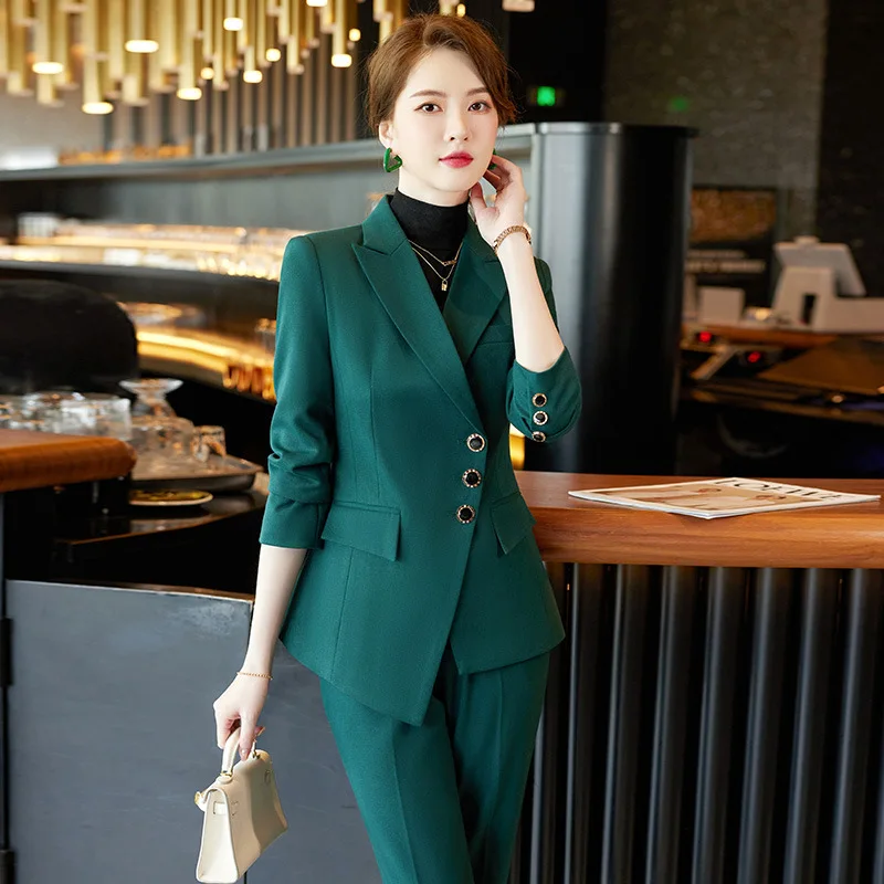 Business Suit Coat Women's Autumn Clothing New Elegant High Sense Goddess Temperament Slim Fit Suit Suit Formal Suit Work Clothe