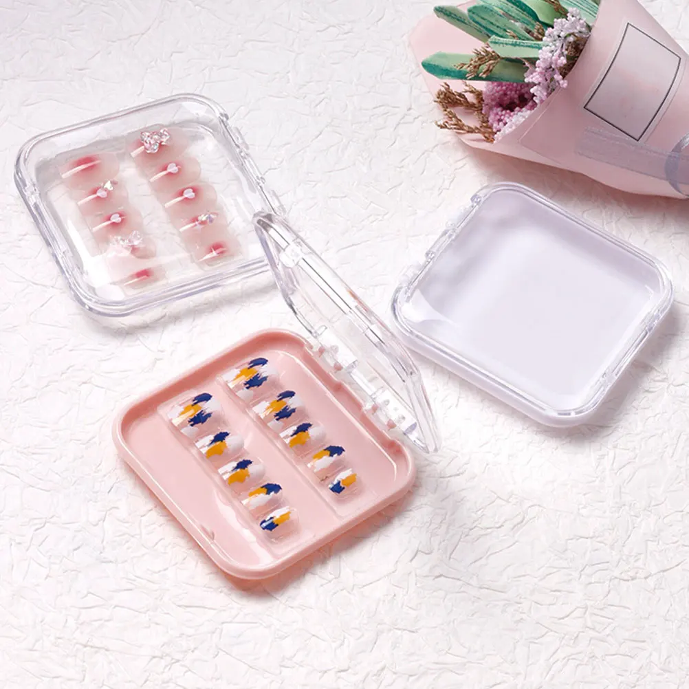 

6 Pcs Nail Storage Box ABS Material Portable Organizer for Beads Buttons Accessories Display Case Packing Holder