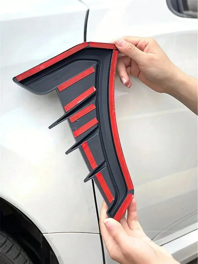 قطعتان من شارات تنفيس صب الجسم الجانبية ثلاثية الأبعاد من ألياف الكربون، ملصقات فتحة تهوية جانبية ذاتية اللصق - مناسبة عالمية #5