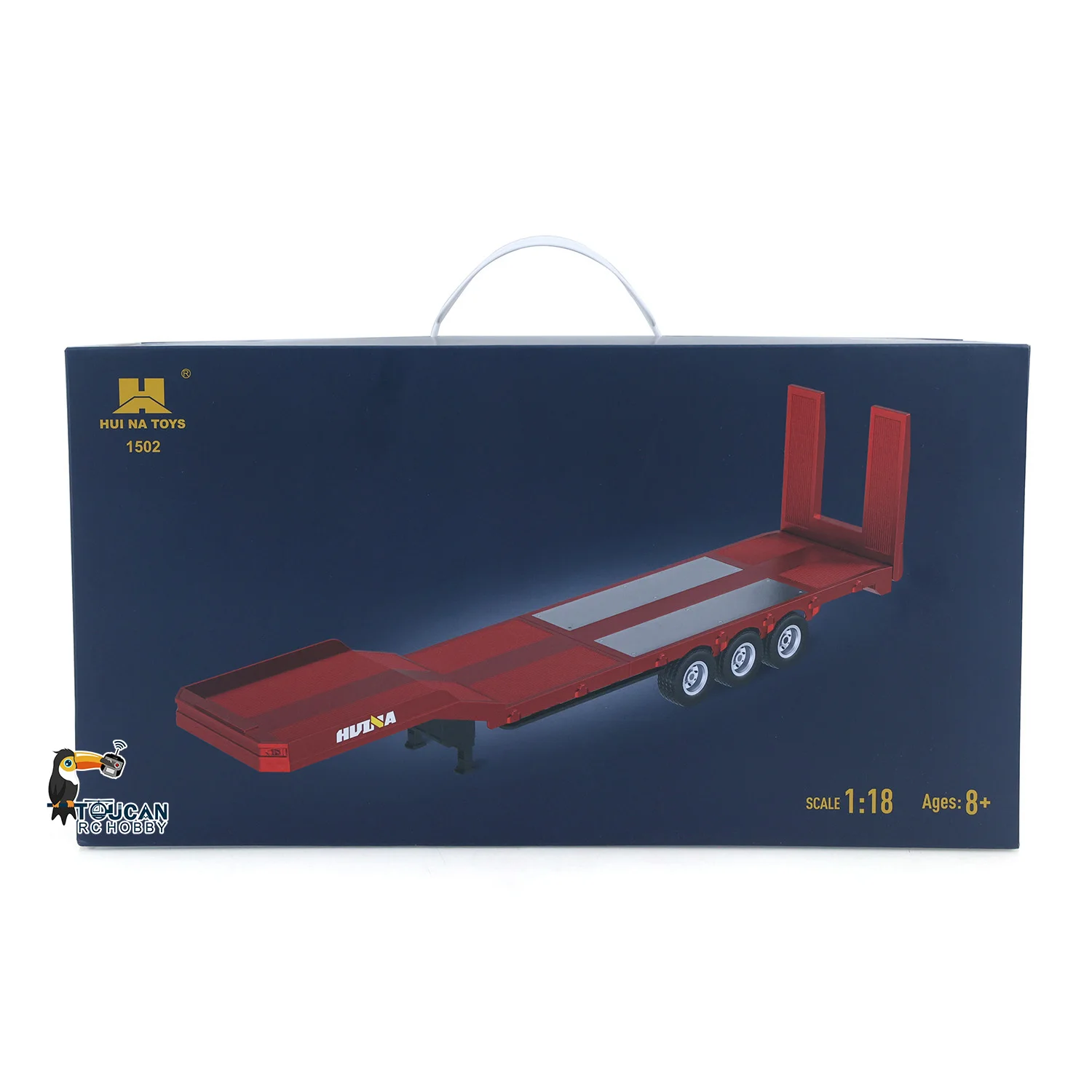 Stock UE 1/18 Huina 1502 Rimorchio RC a 3 Assi Semirimorchio in Plastica con Pianale per Camion Trattore RC 1:18 770s Modello Radiocomandato