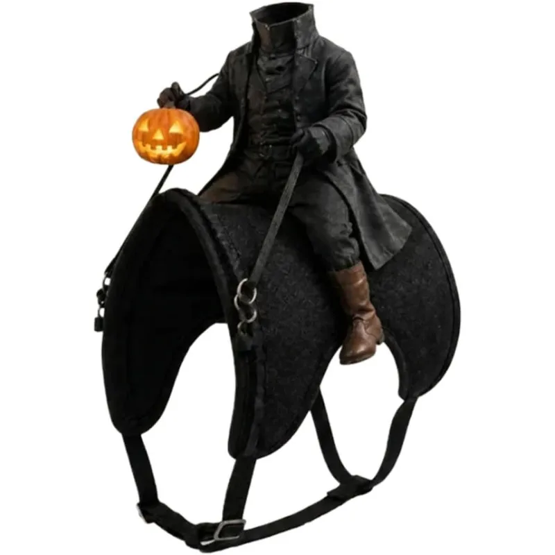 Headless Knight Pet Costume 3d Illusion Funny Halloween Party Dress Up Cat And Dog Halloween Funny Decoration Chest And Back
