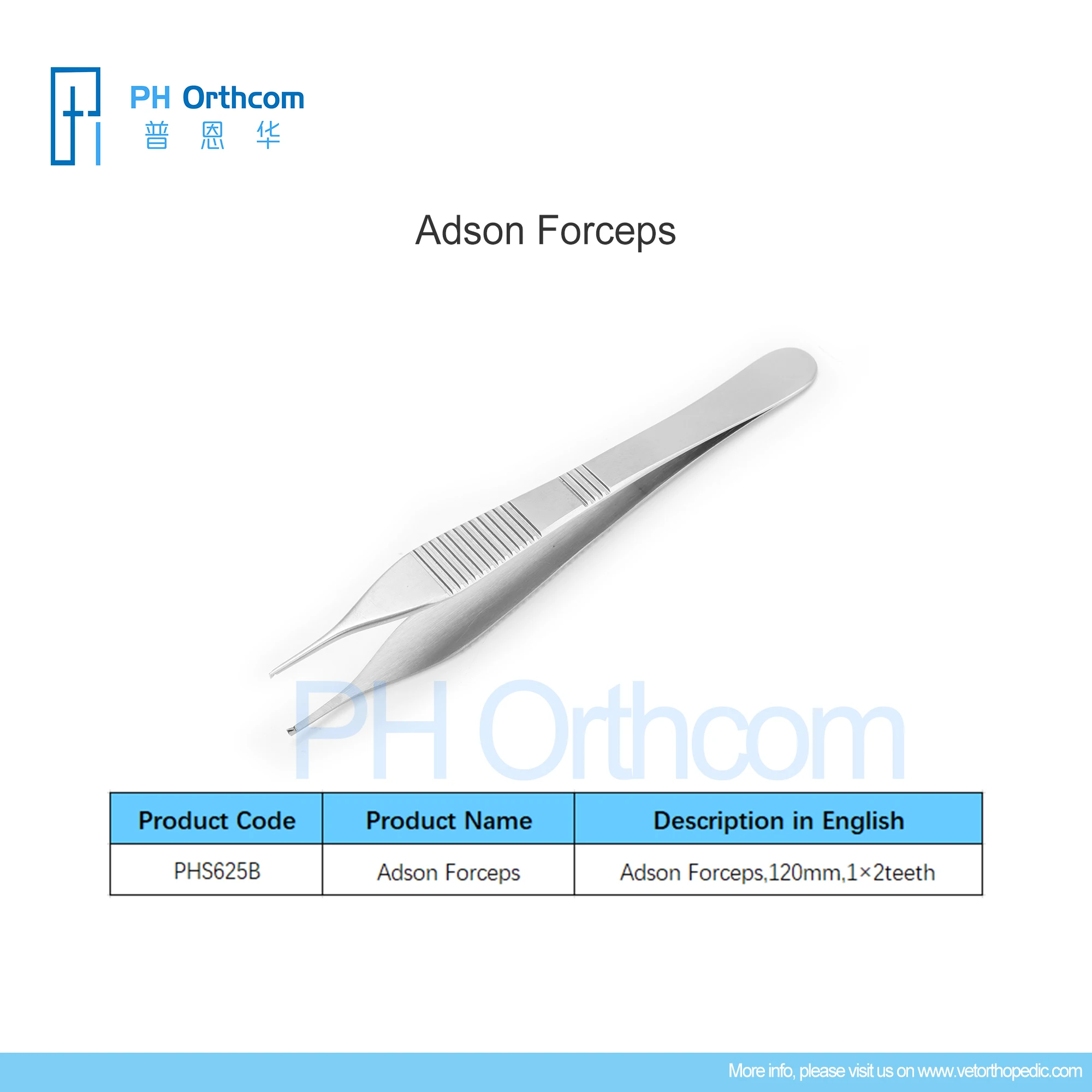 Orthopedic Adson Forceps120mm 1*2 teeth Veterinaria Mascotas Pets Medical Supplies and Equipment Surgical Instrument Acceserios