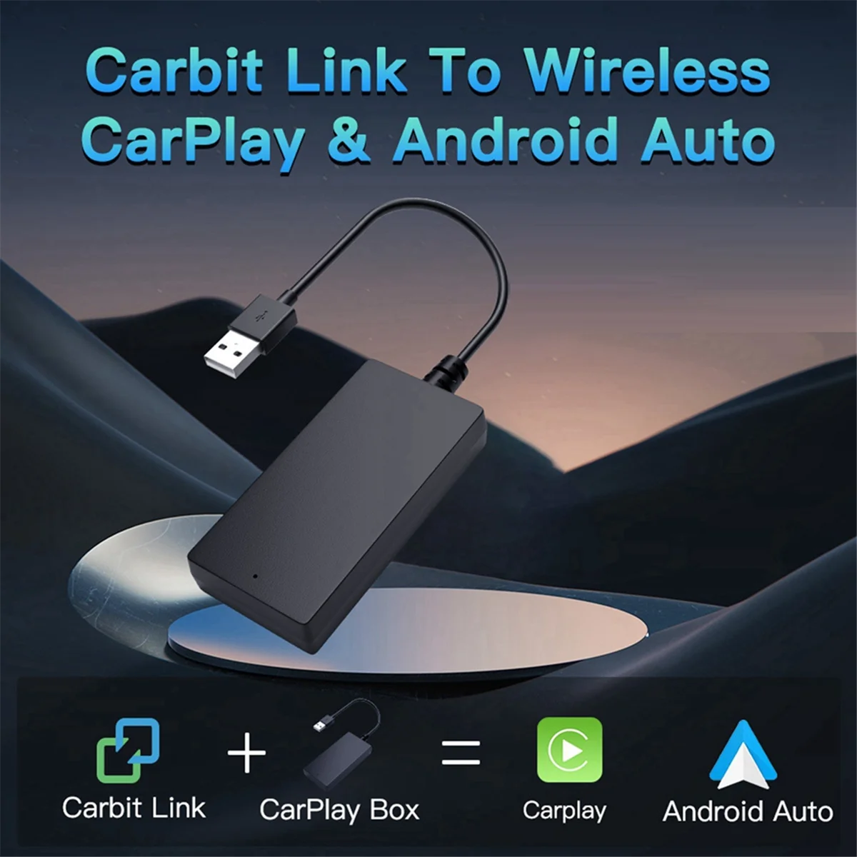 Plug and Play Carbit Link ไปยัง Wireless CarPlay Android AUTO Box ระบบนําทางรถยนต์ การเชื่อมต่อระหว่างเครื่องจักรในรถยนต์อัจฉริยะ