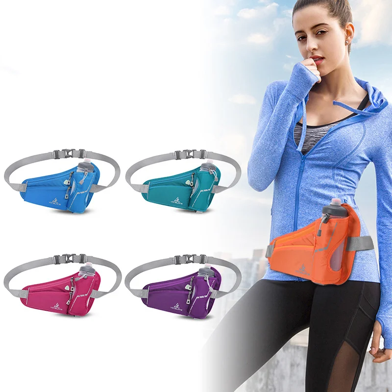 Outdoor Sports Waist Packs Lightweight Durable Marathon Fitness Running Waist Bags with Water Bottle Holder Phone Purse Pockets