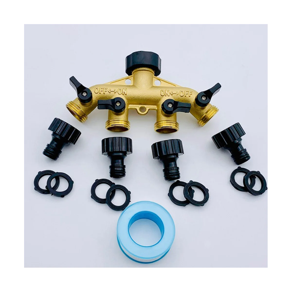 Divisor de manguera de jardín de latón G3/4, Conector de riego tipo Y, grifo Y grifo para exteriores, 1 unidad