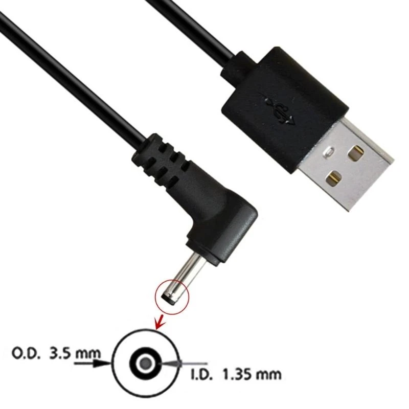 كابل الطاقة D0UA DC5V ، USB2.0 ذكر إلى DC3.5MMX1.35 مم سلك الطاقة الذكور لجهاز التوجيه ، ضوء LED ، مكبر الصوت ، الأسرة الصغيرة