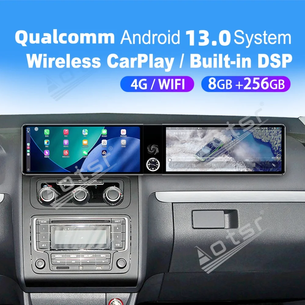 

12.3-дюймовый двухэкранный мультимедийный автомобильный GPS-навигатор с поддержкой Qualcomm Carplay и Android для VW Volkswagen Touran 2004~2015 годов выпуска