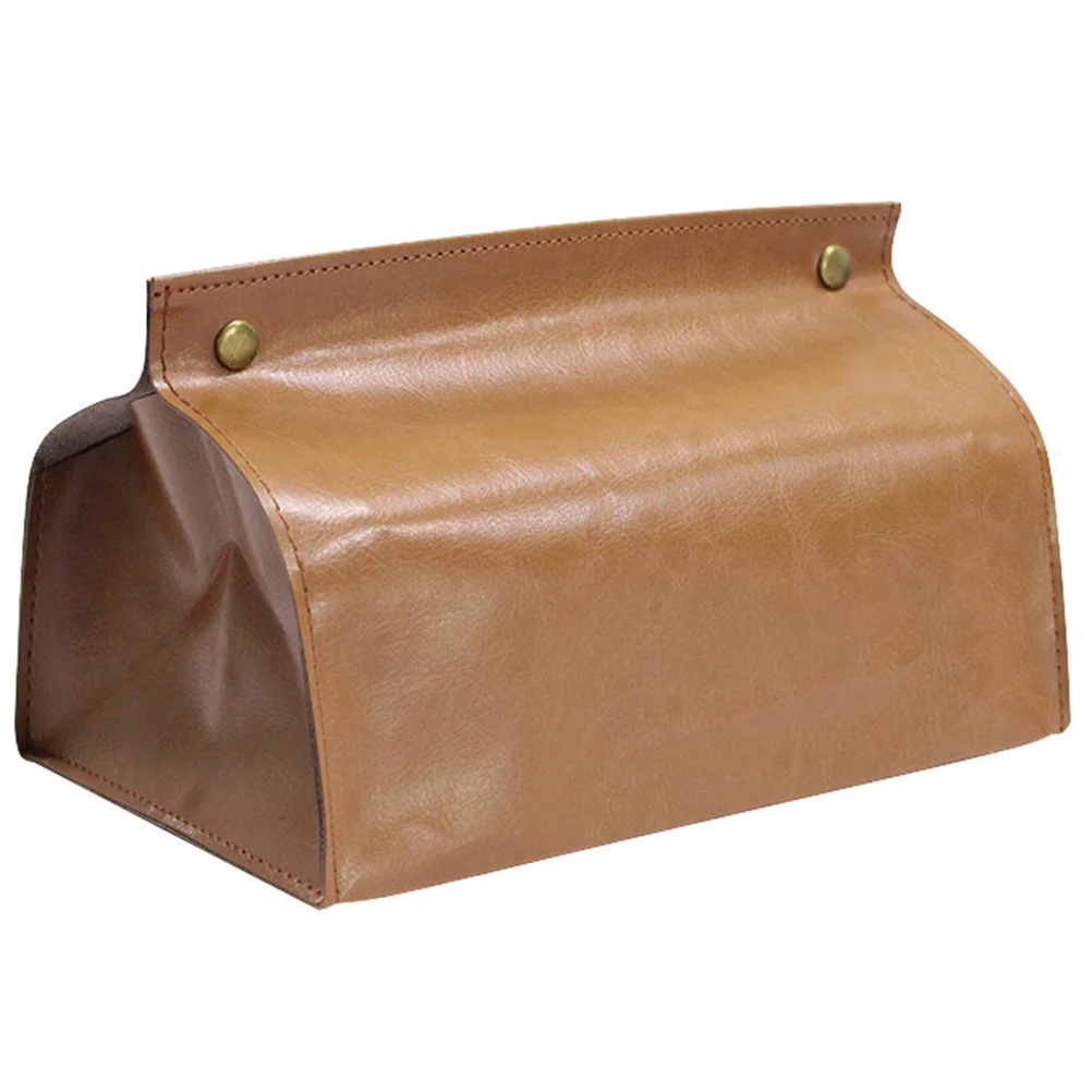 

Napkin Storage Box PU Car Tissue Holder Simple Lightweight Paper Towel Dispenser for Home Office Hotel Use