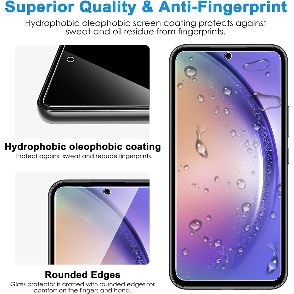 5-1 Pcs Vidrio templado para Samsung Galaxy A12 A22 A32 A42 A52 4G 5G A03 A13 A23 A33 A53 A73 Protector de pantalla para Galaxy A52s 5