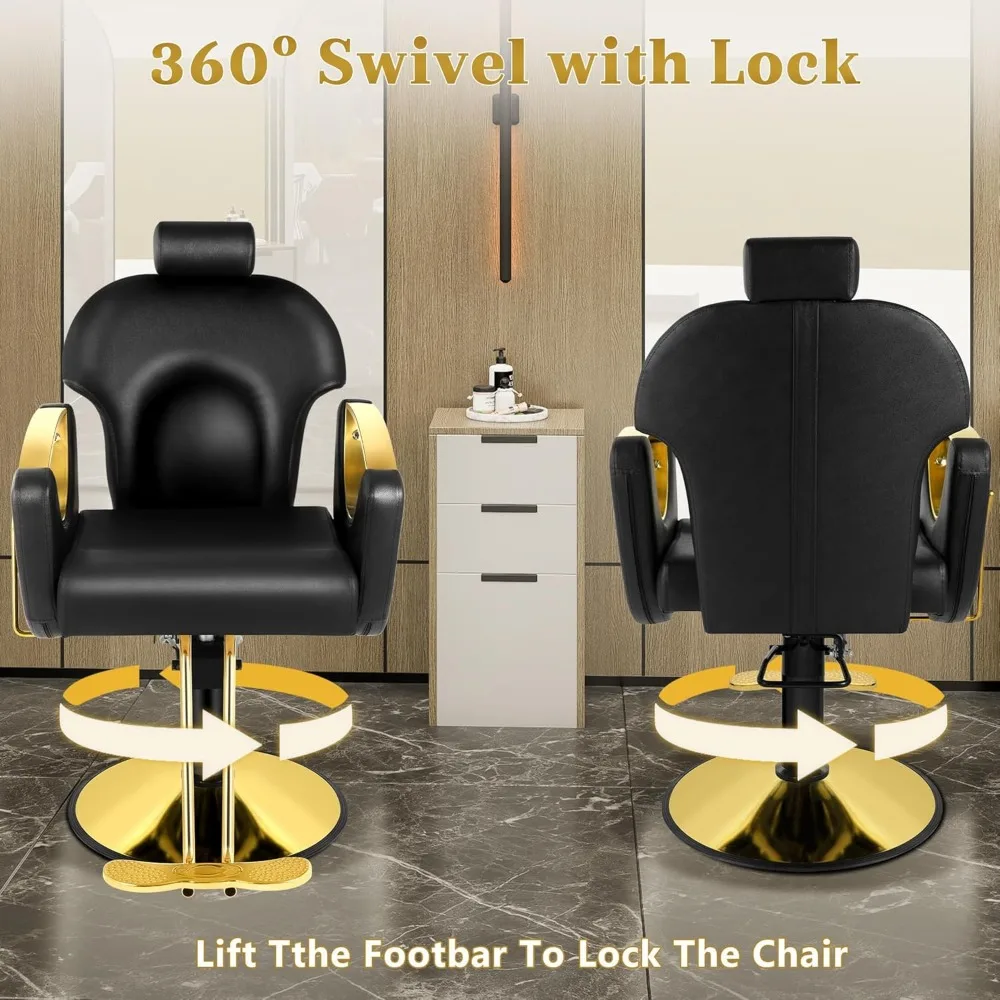 كرسي مصفف شعر هيدروليكي احترافي قابل للتعديل الارتفاع مع شامبو متعدد الوظائف وقدرات الوشم #4