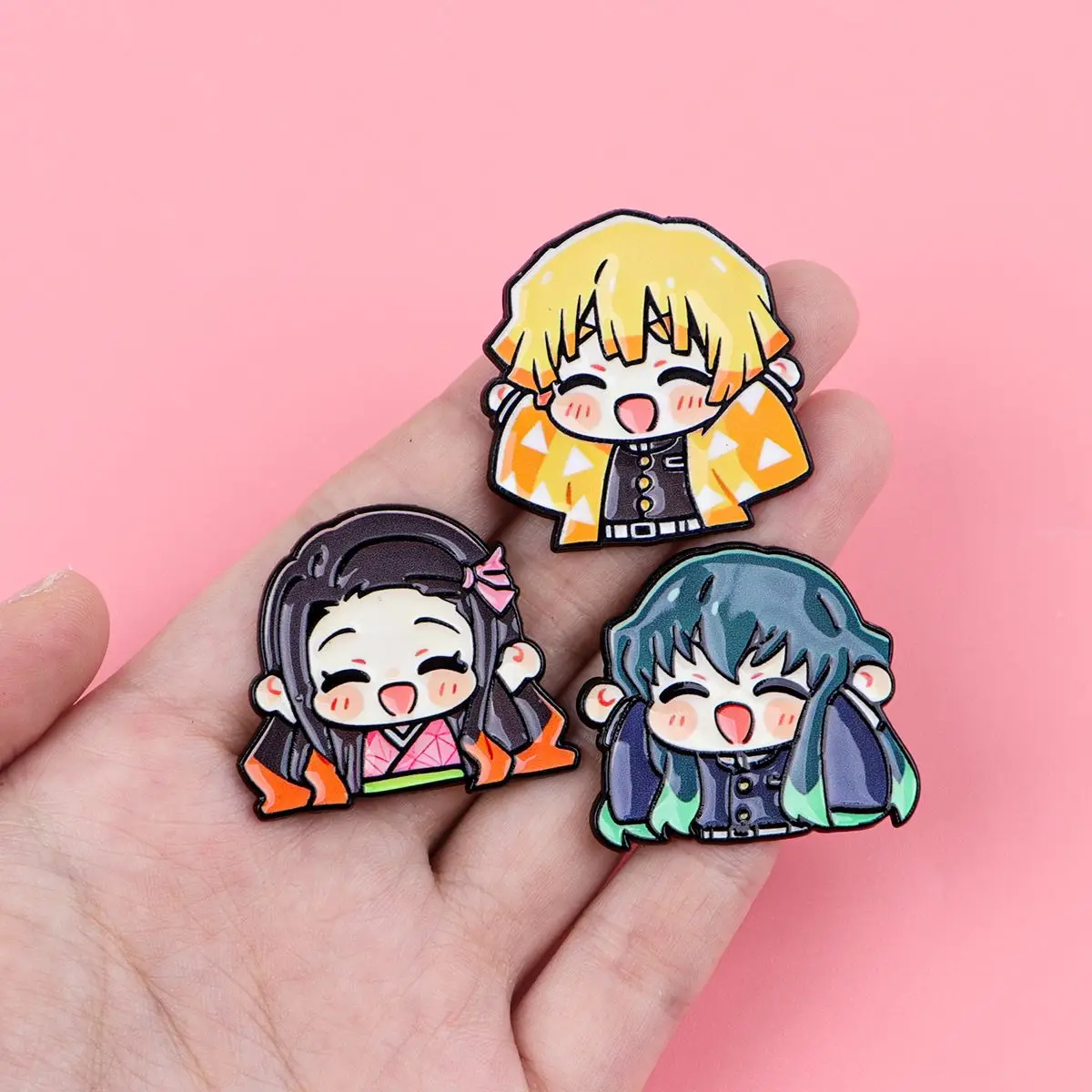 Demon Slayer Kimetsu No Yaiba Alloy Metal Brooch Badge Pin Anime Cosplay Clothing Backpack Accessory Hot Selling Cross Border view 4