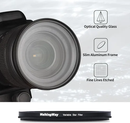 Imagen 2 del producto Filtro de estrella de línea de estrella ajustable Walking Way 4 6 8 filtros de cámara de filtro Variable de línea 49 52 55 58 62 67 72 77 82mm para DSLR