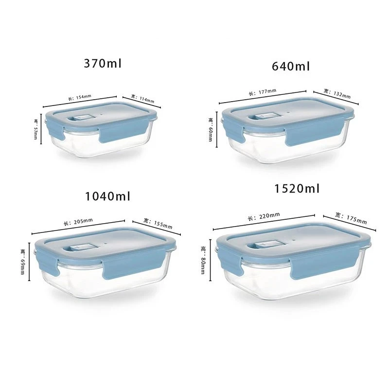 แก้วสดกล่อง Borosilicate สูงทนความร้อนเตาอบไมโครเวฟ Bento ตู้เย็นพิเศษชามมีฝาปิดภาชนะเก็บอาหาร