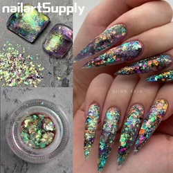 0.5g/Jar Nail Aurora Cloud Brocade Powder Flakes Ultra-thin Neon Nail Art Powder Paillette Fire Opal Nail Art Decoration Spangle