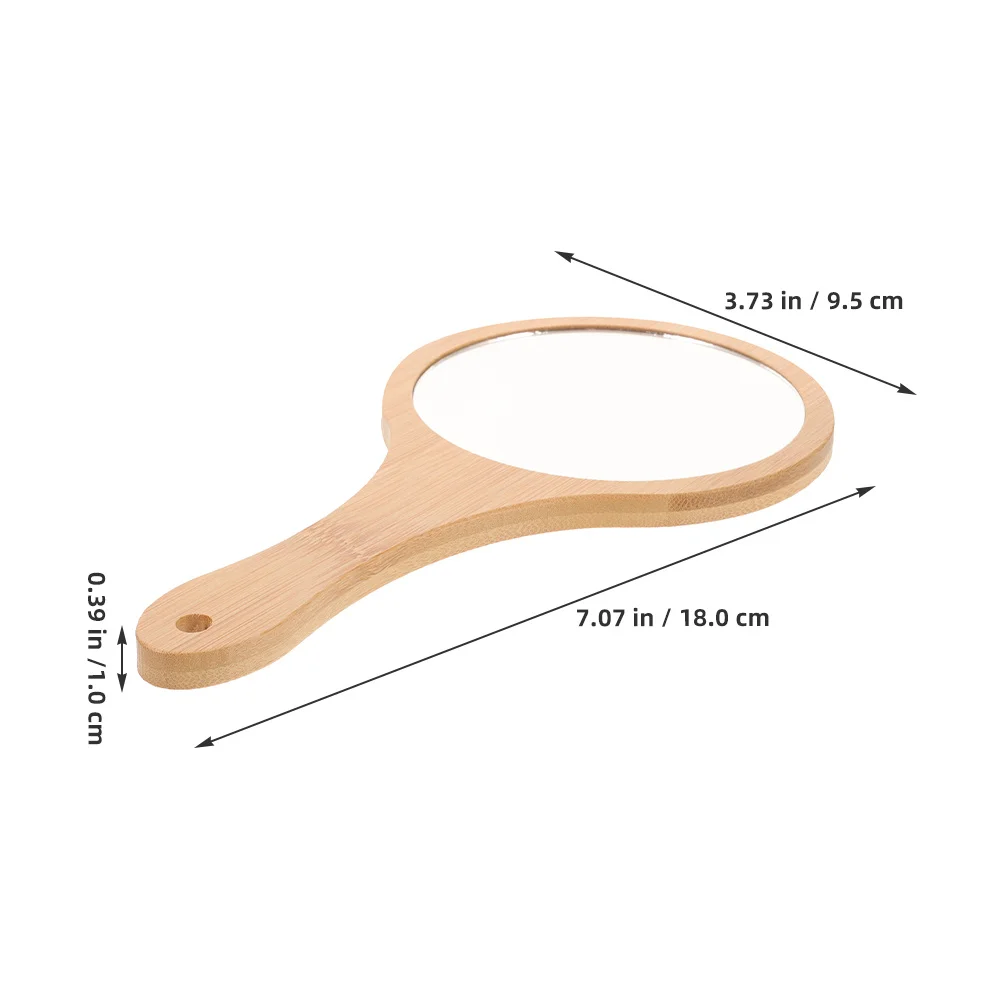 مرآة مكياج من الخيزران صغيرة محمولة للنساء، سطح زجاجي خفيف الوزن، انعكاس واضح، سفر العناية الشخصية #6