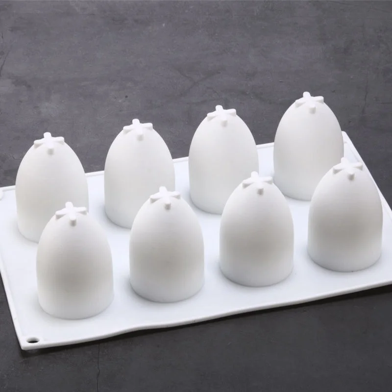 Pasqua 8 Consecutive 3D Uovo Ornamento in gesso Stampo in silicone Regalo fai da te Decorazione Torta Cottura al cioccolato Stampo in resina Artigianato