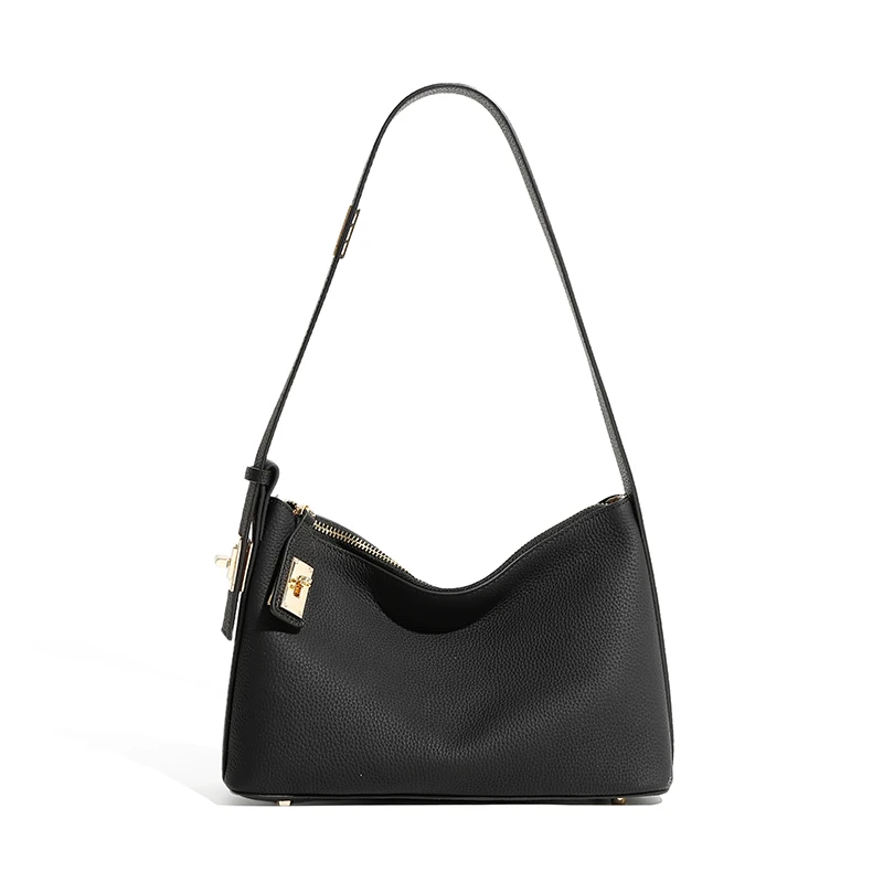 Women's Top Layer Cowhide Leather Bag 2025 New Style Commuter Dumpling Bag Handbag Shoulder Bag Business Casual Totes