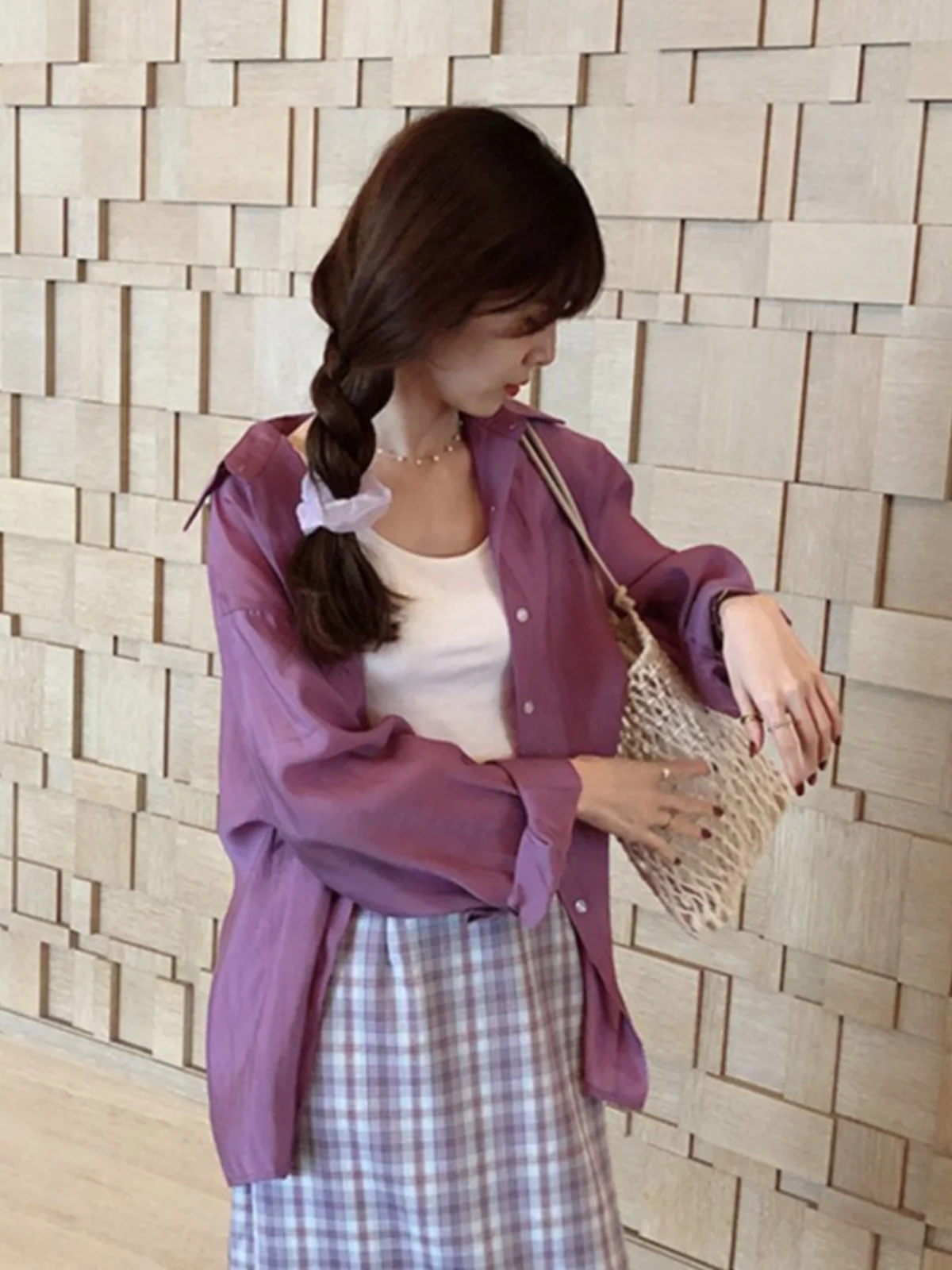 Blanc soie femmes irt 2023 nouvel été mince conception Ba fendu crème solaire manteau coréen Sle Long Sve longueur régulière Straig...