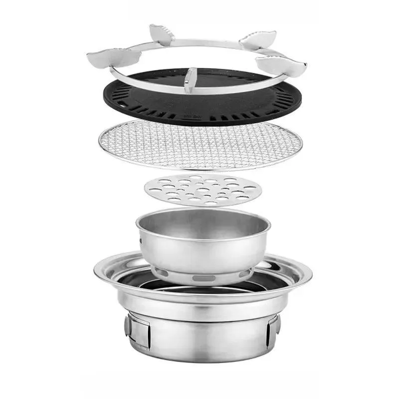 High Quality Stainless Steel Commercial Korean Smokeless BBQ Grill Portable Charcoal Barbecue for Outdoor Camping