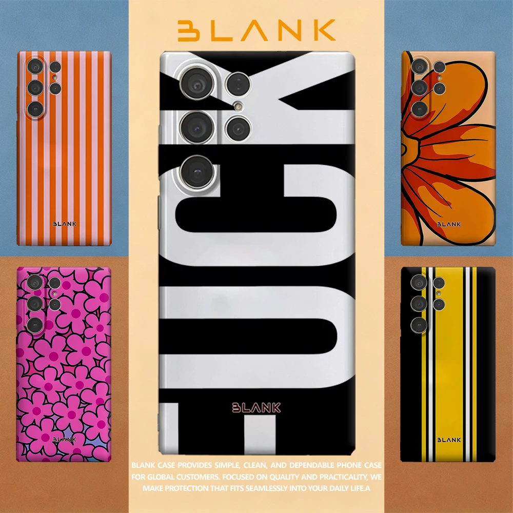 Bold Black Typography For Samsung Galaxy S26 S25 S24 A56 A36 Phone Case Protection Cover for Women Girl Blank