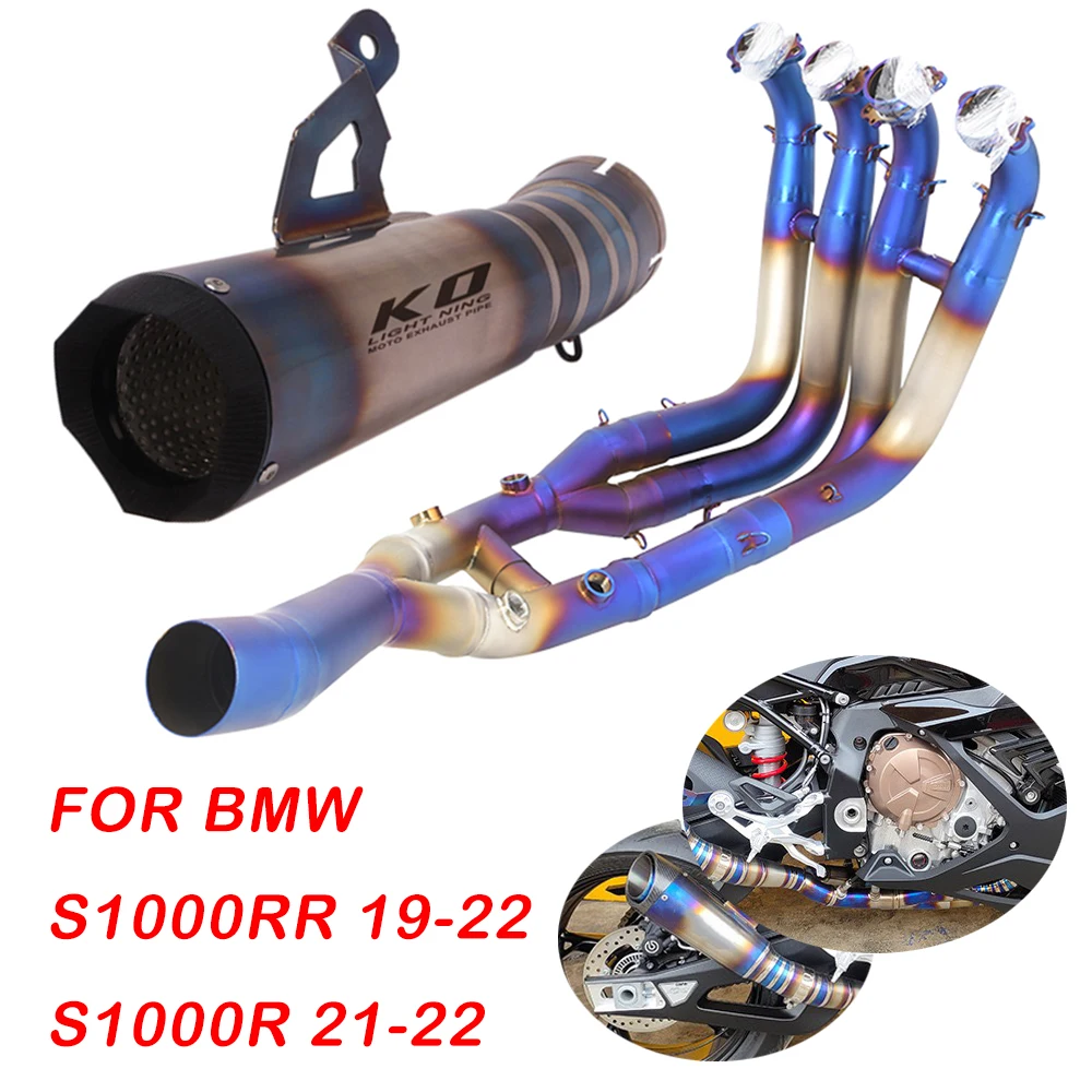 

Exhaust System For BMW S1000RR 19-22 S1000R 21-22 Slip On Motorcycle Escape Muffler Tail Front Mid Link Pipe Connect Tube