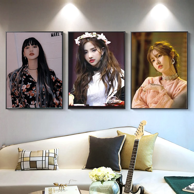 الكورية الشهيرة Kpop فتاة المجموعة جيدل قماش ملصق ، المغني موسيقى ستار موضة ، صورة لغرفة المعيشة ، المنزل ، بار ، مقهى ديكور