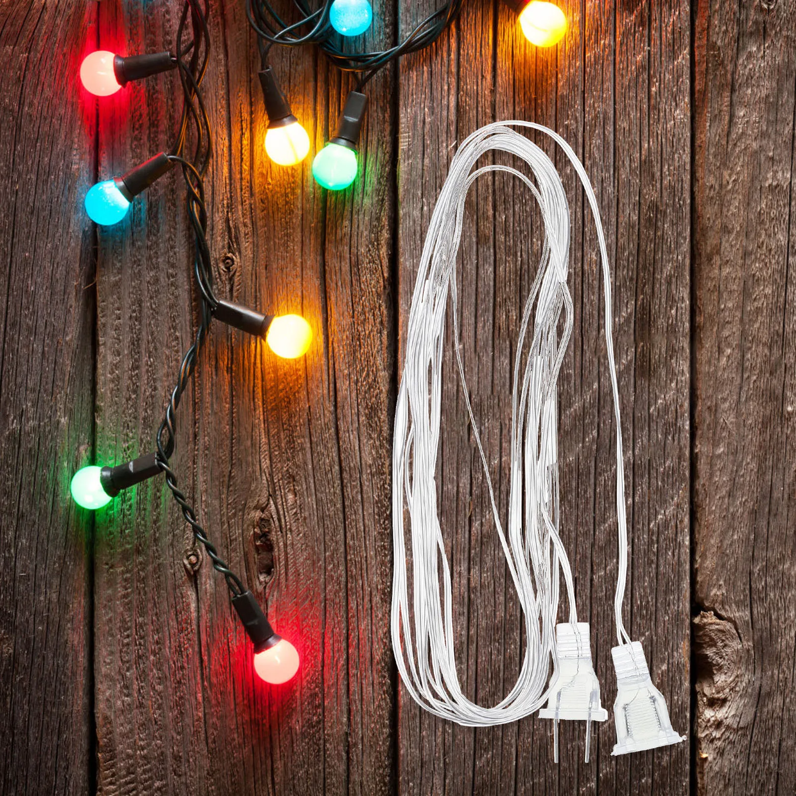 

Clear Extension Cord Indoor 2Pc Invisible Extension Cord for Christmas Light Extension Thin String Light Extender Ceiling Decor