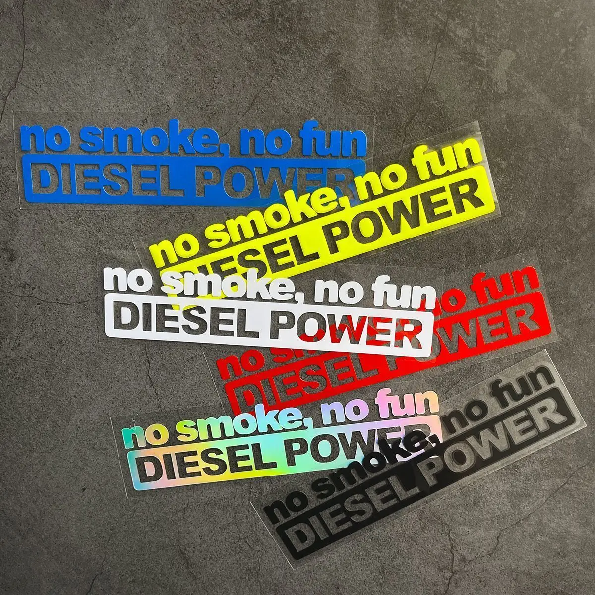 5.2X3.7CM Black/White/laser Car Stickers NO SMOKE NO FUN DIESEL POWER Car Styling Decal Car Motorcycles Accessories