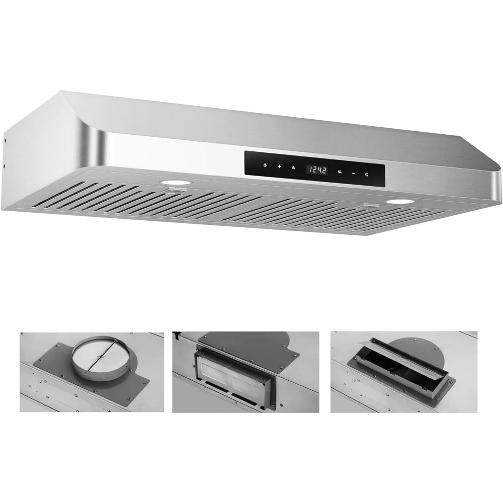 Range Hood 30 inch Under Cabinet, Two Powerful Motors, Stainless Steel Kitchen Vent Stove Hood