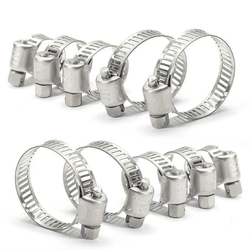 1-50x Hose Clips Pipe Clamps 6mm-29mm Stainless Steel Hoop Clamp Hose Tong Stainless Steel Set Automotive Pipes Clip Fixed Tools