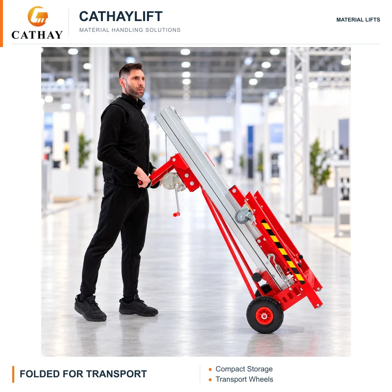 CATHAYLIFT 6.5m Manual Material Lift Mobile Duct Lift Drywall Lift for High Ceiling