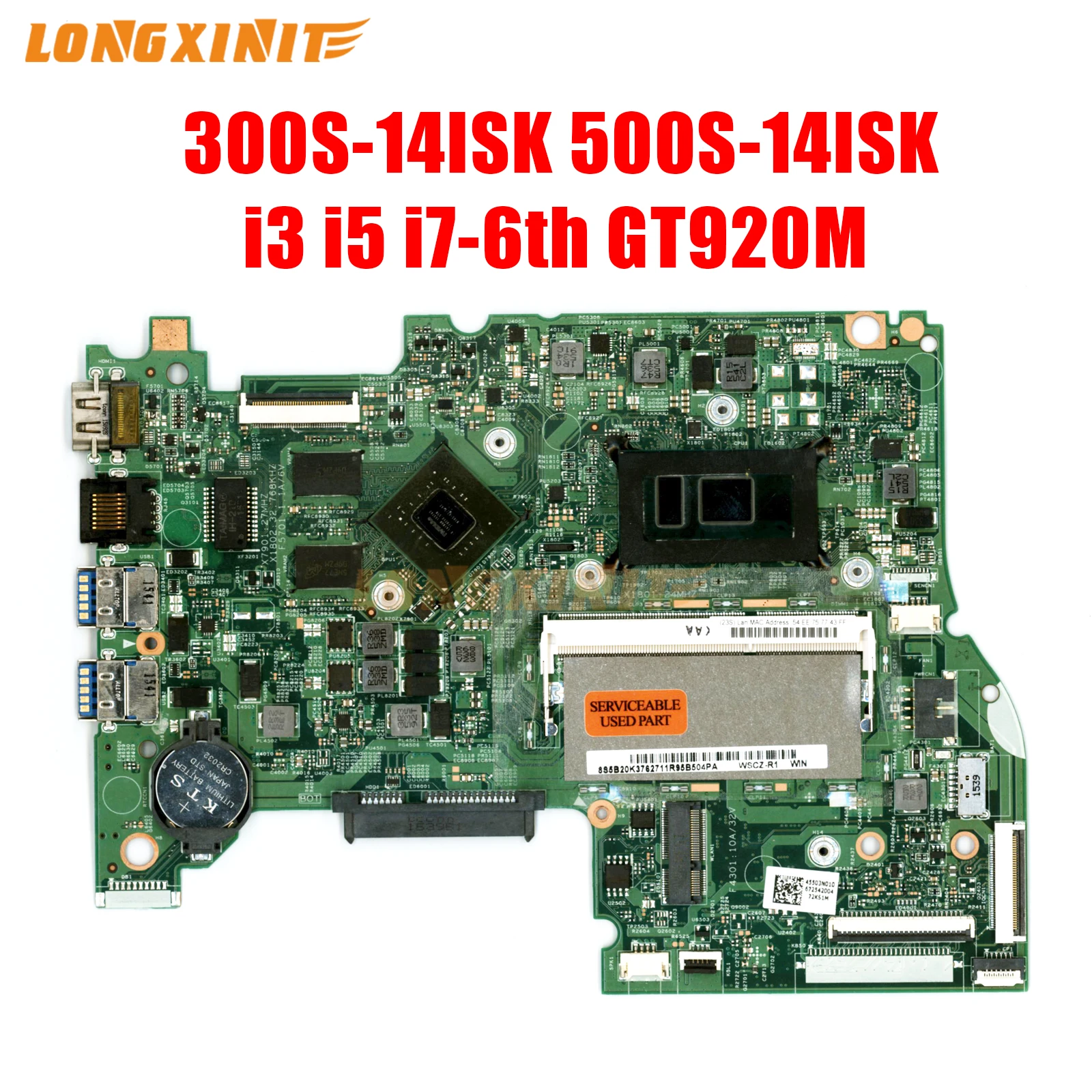 14292-1 For Lenovo  IdeaPad Flex 3-1580 Yoga 500-15ISK  Laptop Motherboard With i3 i5 i7 6th CPU GT940M 2G GPU